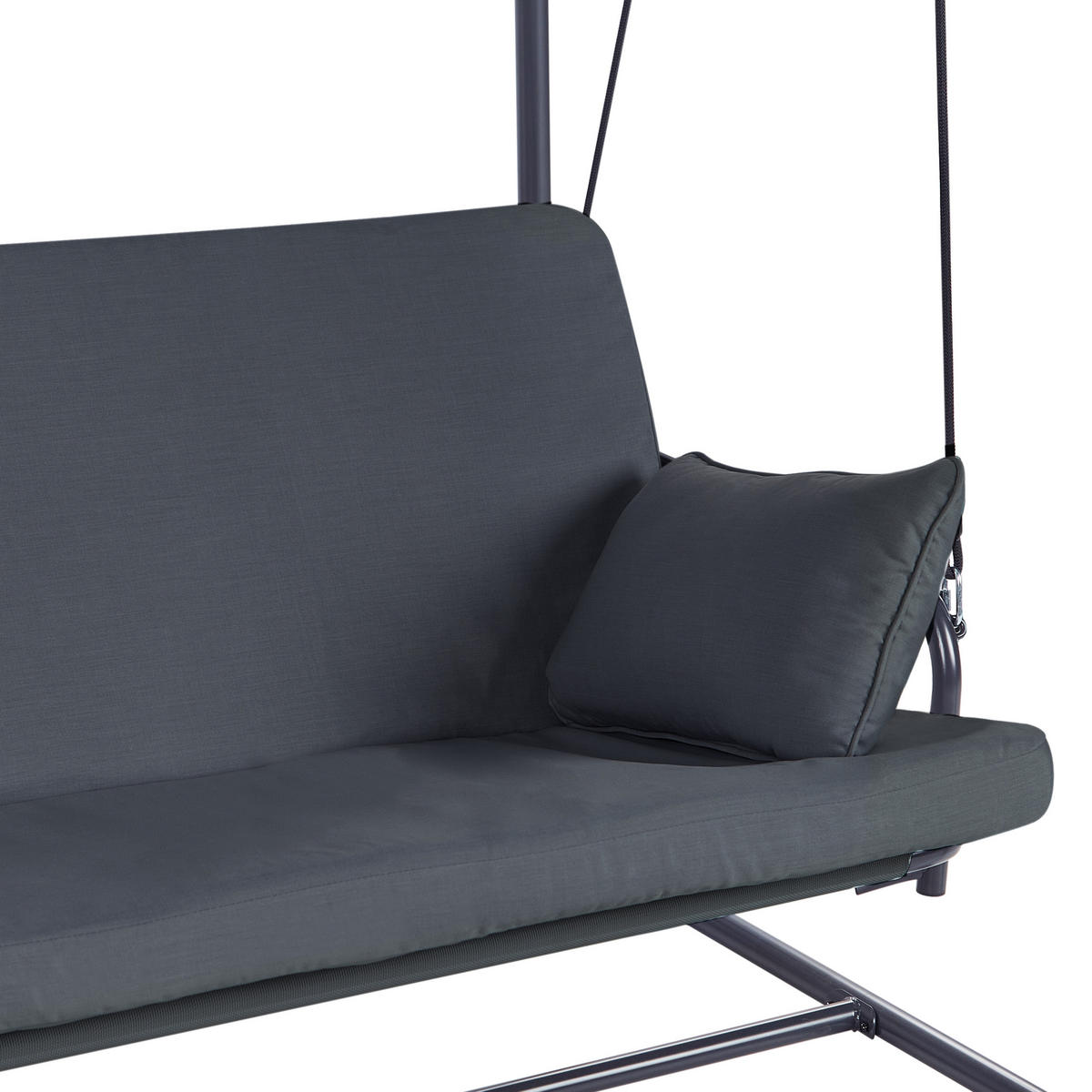 HOLLYWOODSCHAUKEL Grau Marsciano - Grau, Metall (217/182/129cm) - Beliani