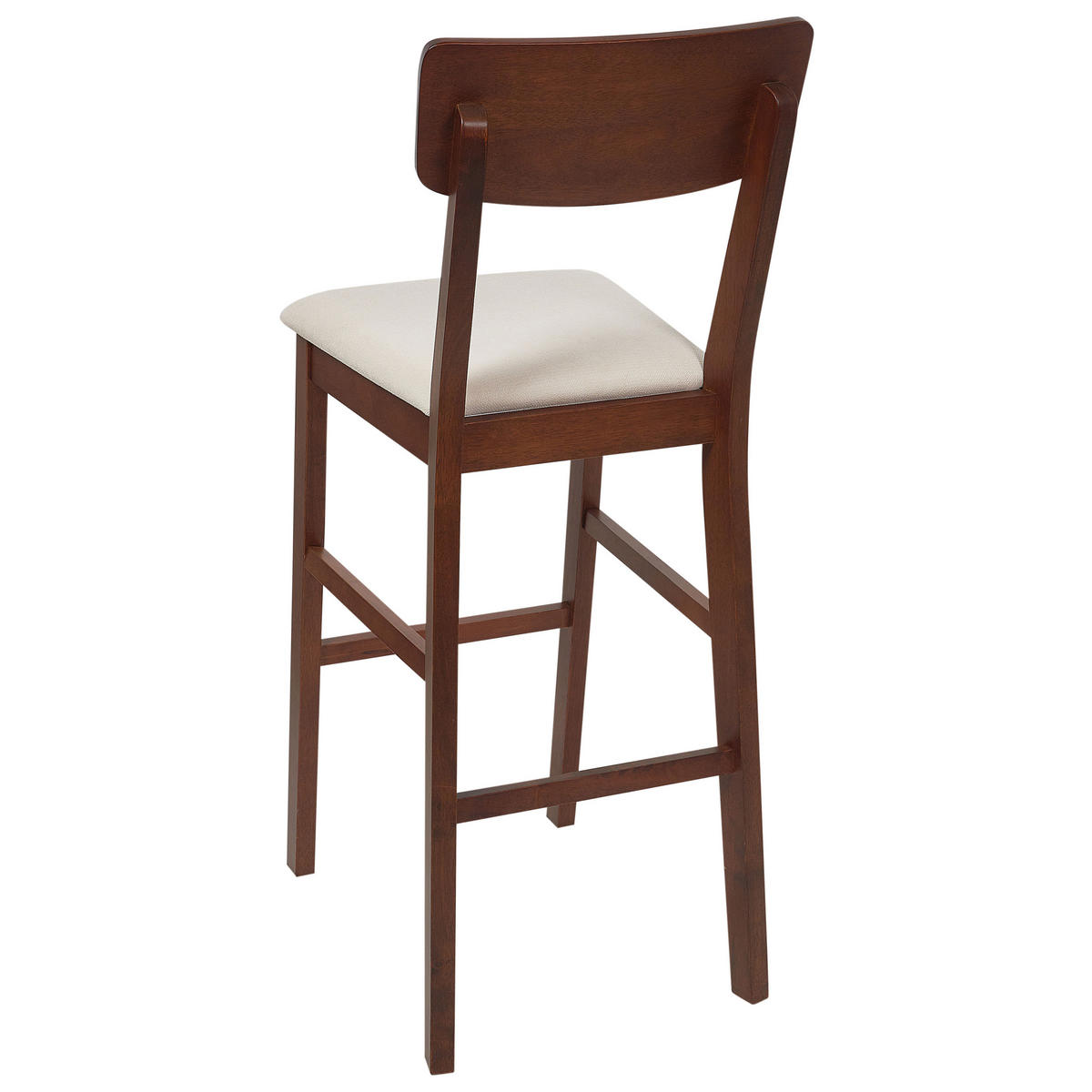 BARSTUHL 2er-Set Dunkelbraun/Beige Ambler - Beige, Holz (44/113/53cm) - Beliani