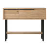 KONSOLOVÝ STŮL Vesanto - černá/barva dubu, kov/kompozitní dřevo (100/29.5/76cm) - [en.casa]