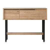 KONSOLOVÝ STŮL Vesanto - černá/barva dubu, kov/kompozitní dřevo (100/29.5/76cm) - [en.casa]