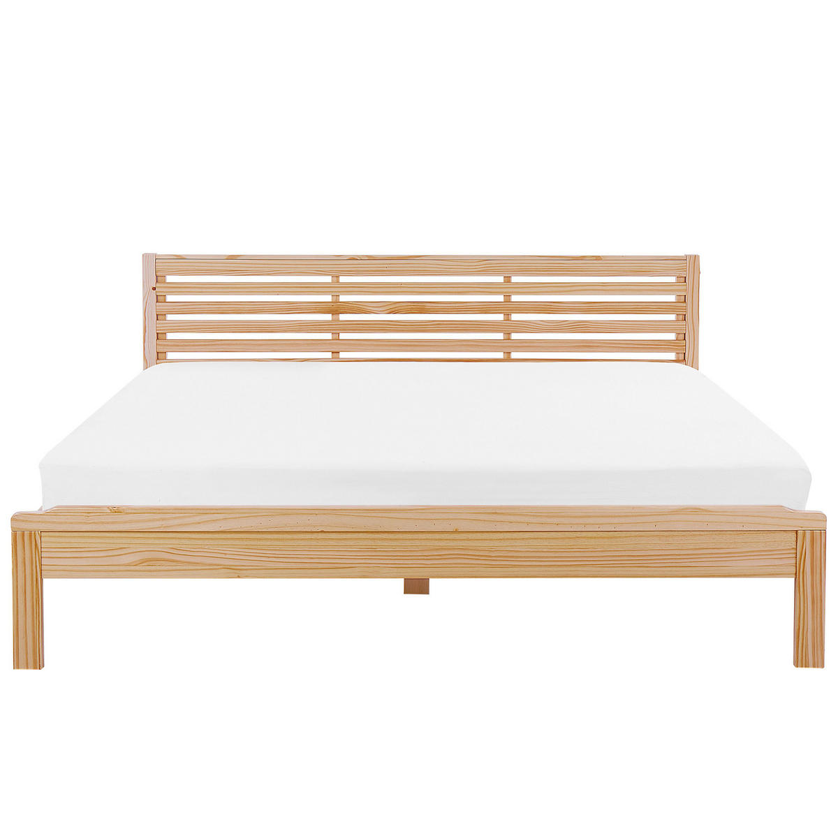 HOLZBETT 180/200cm Heller Holzfarbton Carnac - Hellbraun, Holz (180/200cm) - Beliani