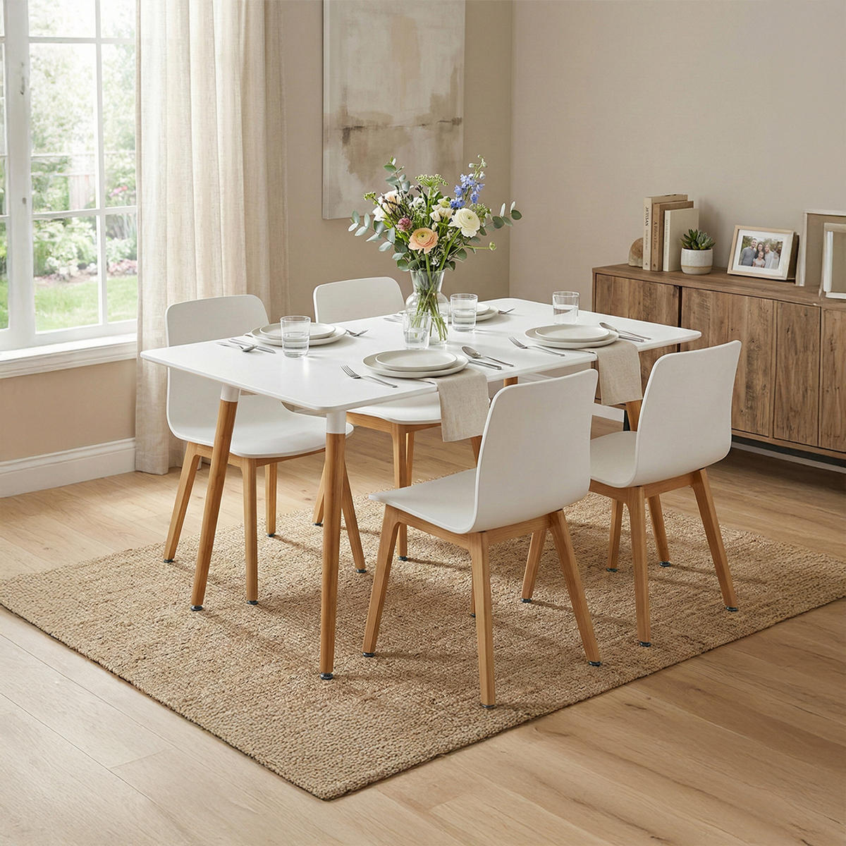 JÍDELNÍSTŮL - různobarevná, kov/dřevo (70/110/75cm) - Relaxdays