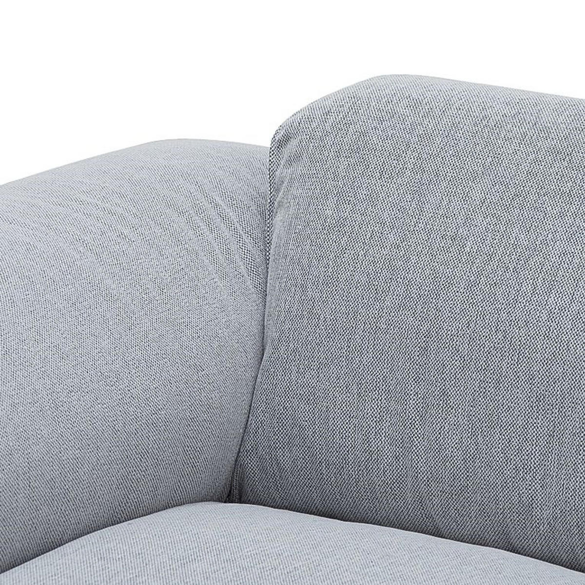 ECKSOFA mit Chaiselongue - Hellgrau/Schwarz, Kunststoff/Textil (290/173cm) - home24