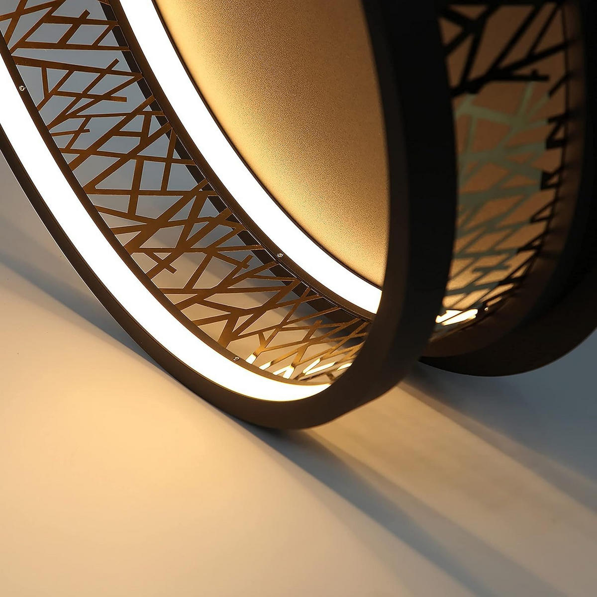 LED-DECKENLEUCHTE Vogelnest 45.5 cm - Schwarz, Metall (45.5/45.5/13cm) - Nettlife