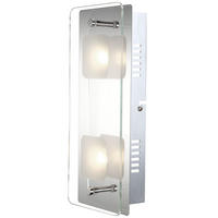 LED WANDLEUCHTE Metall Chrom Silber - Silberfarben, Glas (12/6.2/28cm) - Globo Lighting