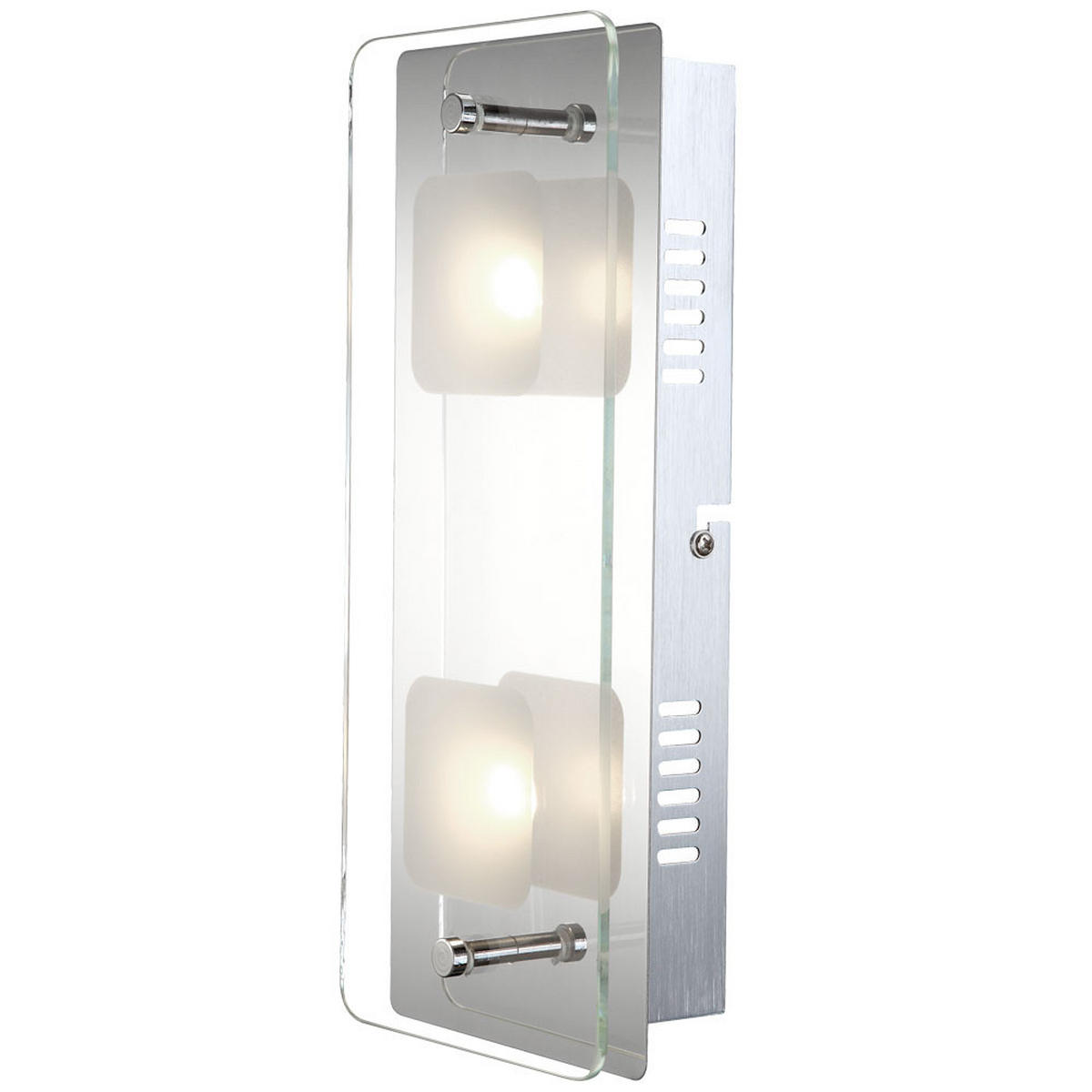 LED WANDLEUCHTE Metall Chrom Silber - Silberfarben, Glas (12/6.2/28cm) - Globo Lighting