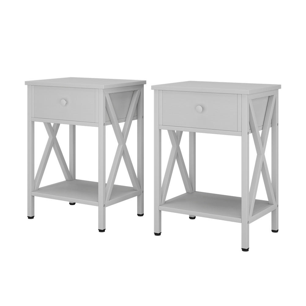 NACHTTISCH Keno Weiß 40 x 55 cm 2er Set - Weiß, Holzwerkstoff (40/55/30cm) - Vicco