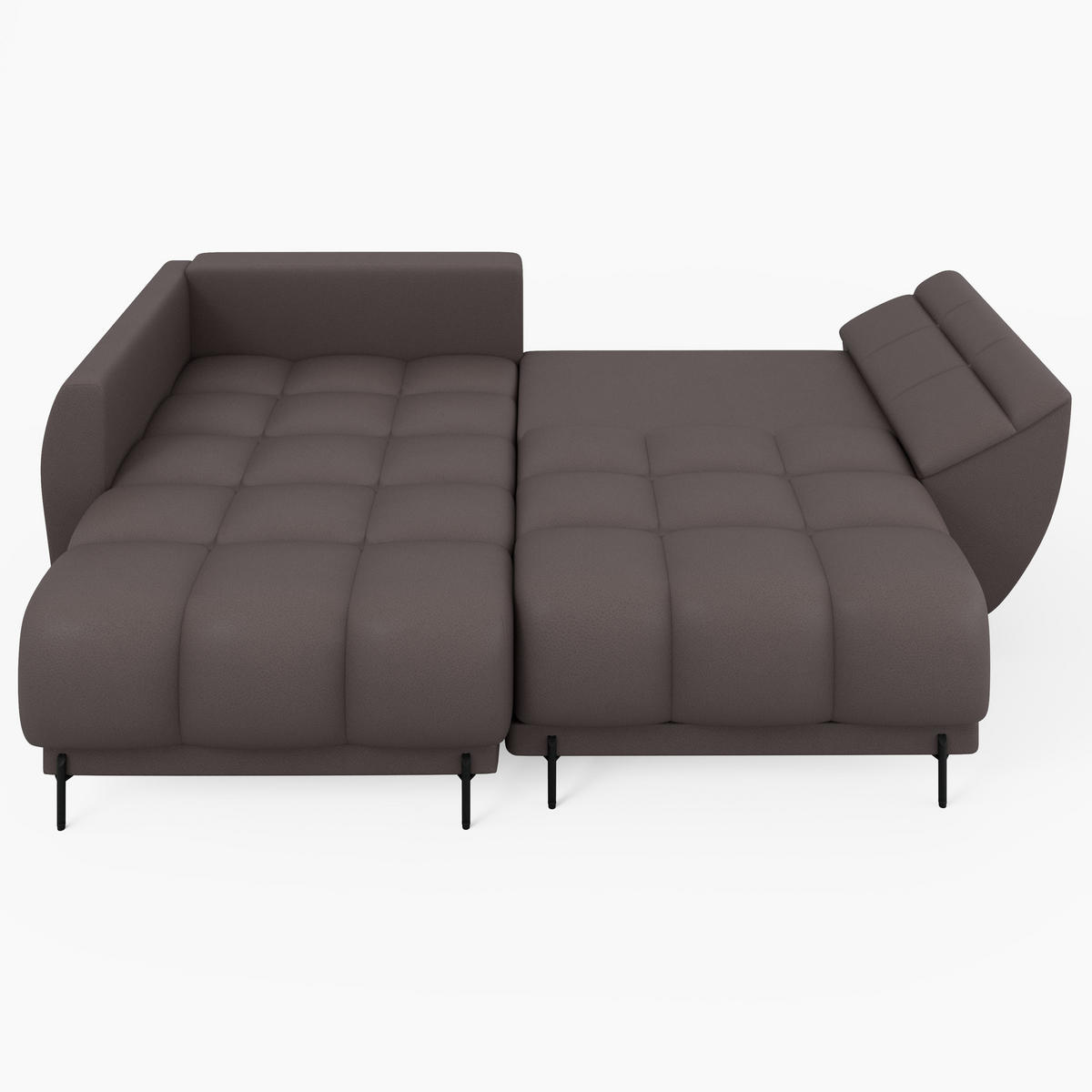 ECKSOFA LEGRO Links Schwarz Velours Pet Friendly L-Form Couch mit Schlaffunktion & Bettkasten - Schwarz, Holz (180/285cm) - Barchello