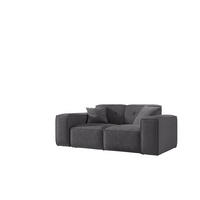 SOFA Zweisitzer PULA Stoff Antic Stahl - Silberfarben, Holz (186/73/88cm) - Kaiser Möbel
