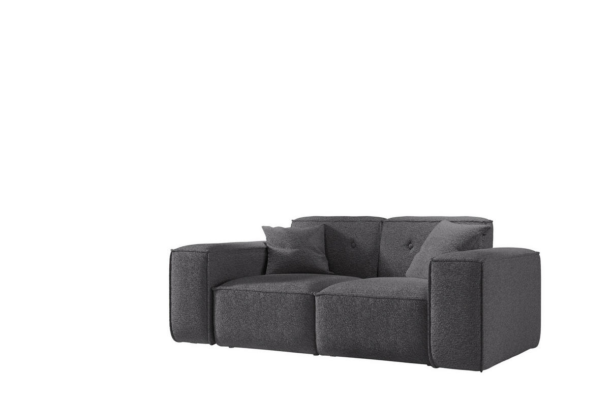 SOFA Zweisitzer PULA Stoff Antic Stahl - Silberfarben, Holz (186/73/88cm) - Kaiser Möbel
