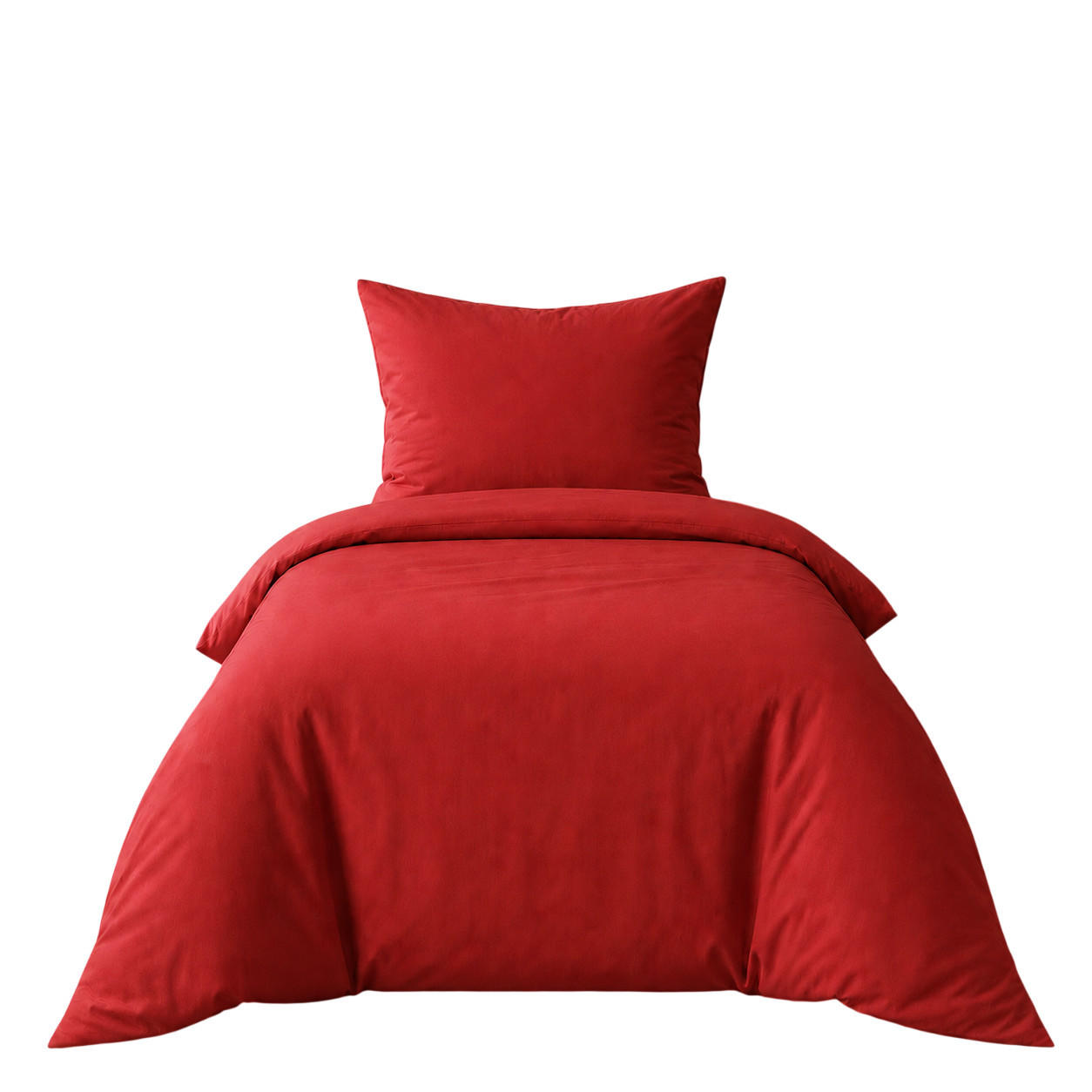BETTWÄSCHE 2-teilig 135/200 cm UNI HELLROT - Hellrot, Textil (135/200cm) - ROLFNERS