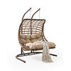 HÄNGESESSEL mit Gestell Gartenschaukel Rattan Hängeschaukel Hellbraun - Hellbraun, Metall (172/120/212cm) - Gowoll