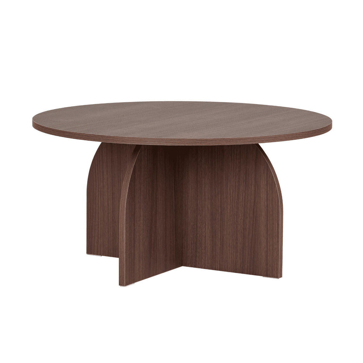 KONFERENČNÍ stolek s kulatou deskou, průměr 80 cm - CLOVER - přírodní, kompozitní dřevo (80/80/40cm) - Calicosy