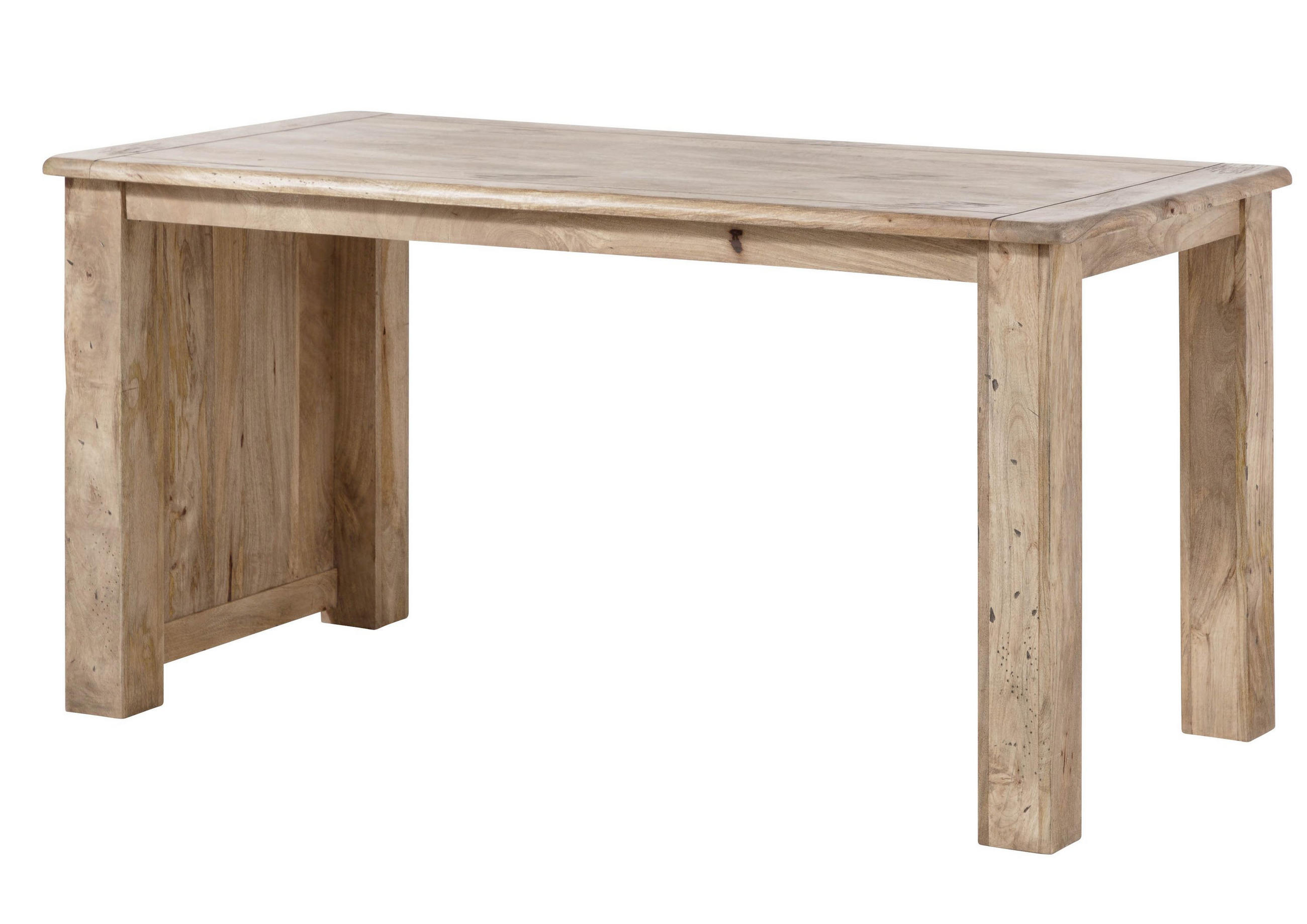 SCHREIBTISCH Mango 160x80x80 whitewash lackiert RAILWAY #3004 - Beige, Holz (80/160/80cm) - Massivmoebel24