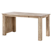 SCHREIBTISCH Mango 160x80x80 whitewash lackiert RAILWAY #3004 - Beige, Holz (80/160/80cm) - Massivmoebel24