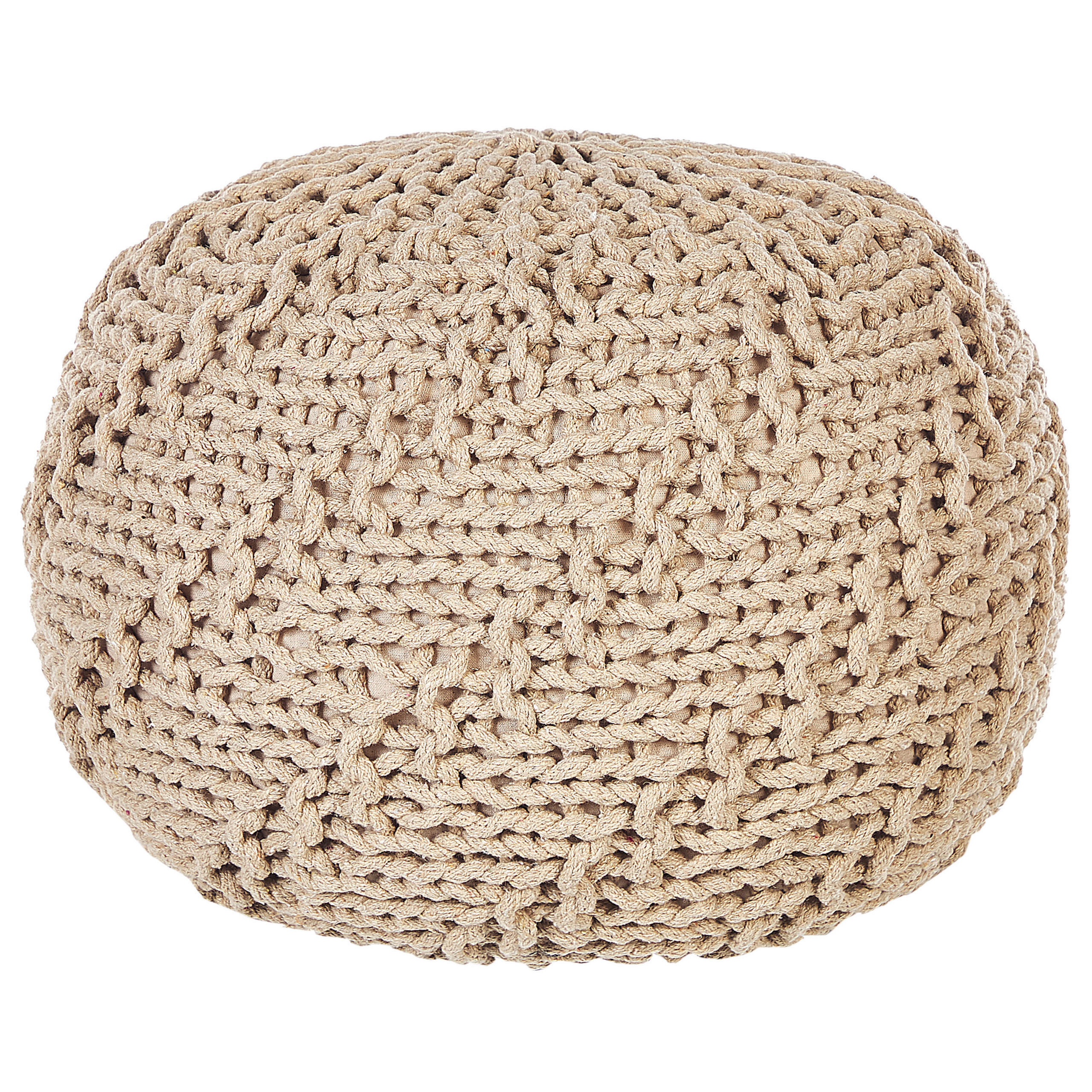 POUF Priene 50/50/35 cm - Beige, Naturmaterialen/Textil (50/35/50cm) - Beliani