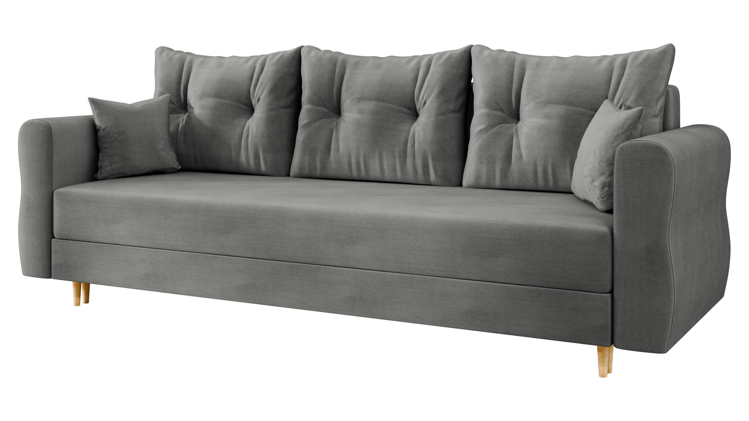 SCHLAFSOFA Zako S 3 - Naturfarben/Grau, Holz/Textil (231/85/77cm) - MIRJAN24