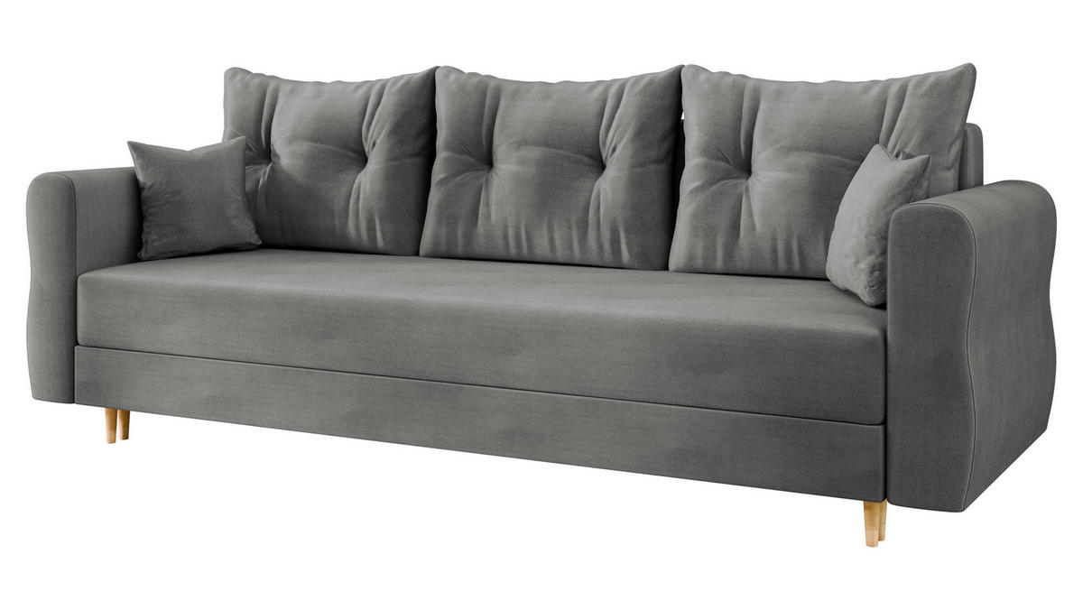SCHLAFSOFA Zako S 3 - Naturfarben/Grau, Holz/Textil (231/85/77cm) - MIRJAN24