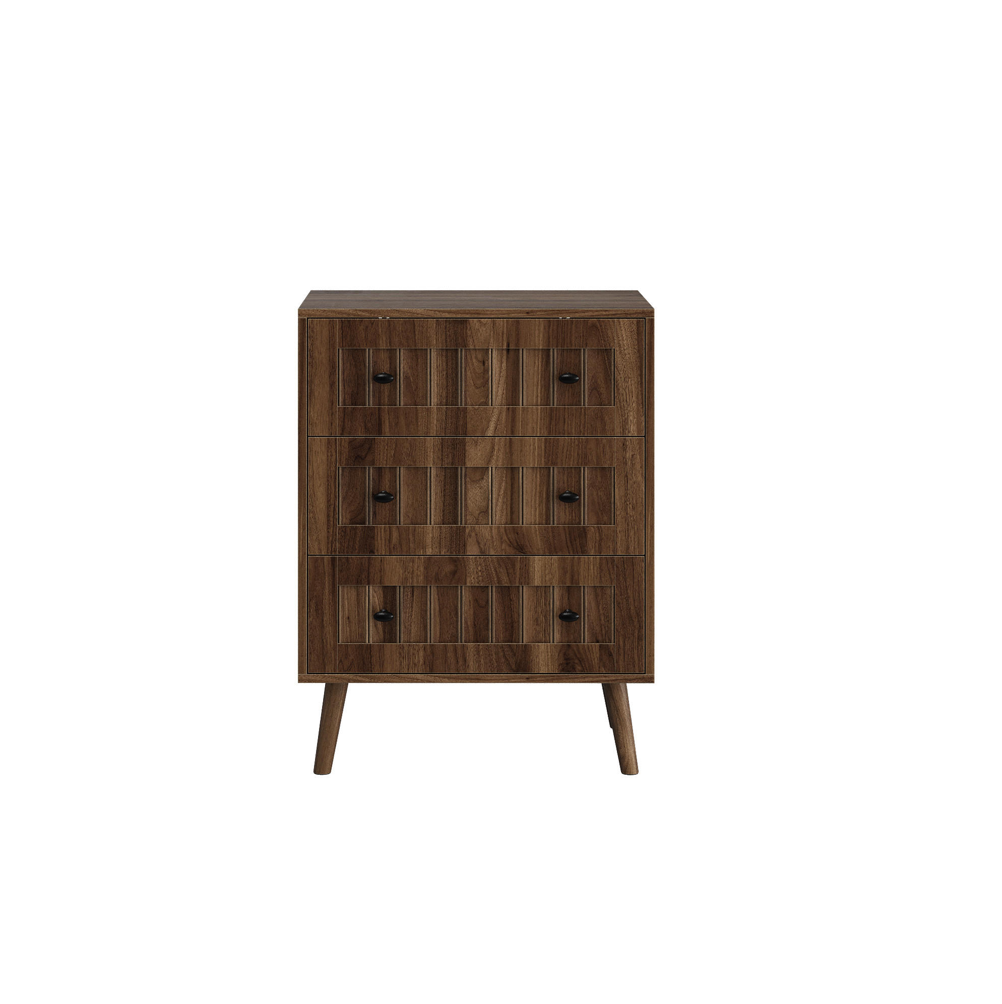 KOMMODE 60/79/40 cm Walnuss aus MDF mit 3 Schubladen - Walnussfarben, Holzwerkstoff (40/78/60cm) - OKMYHOME