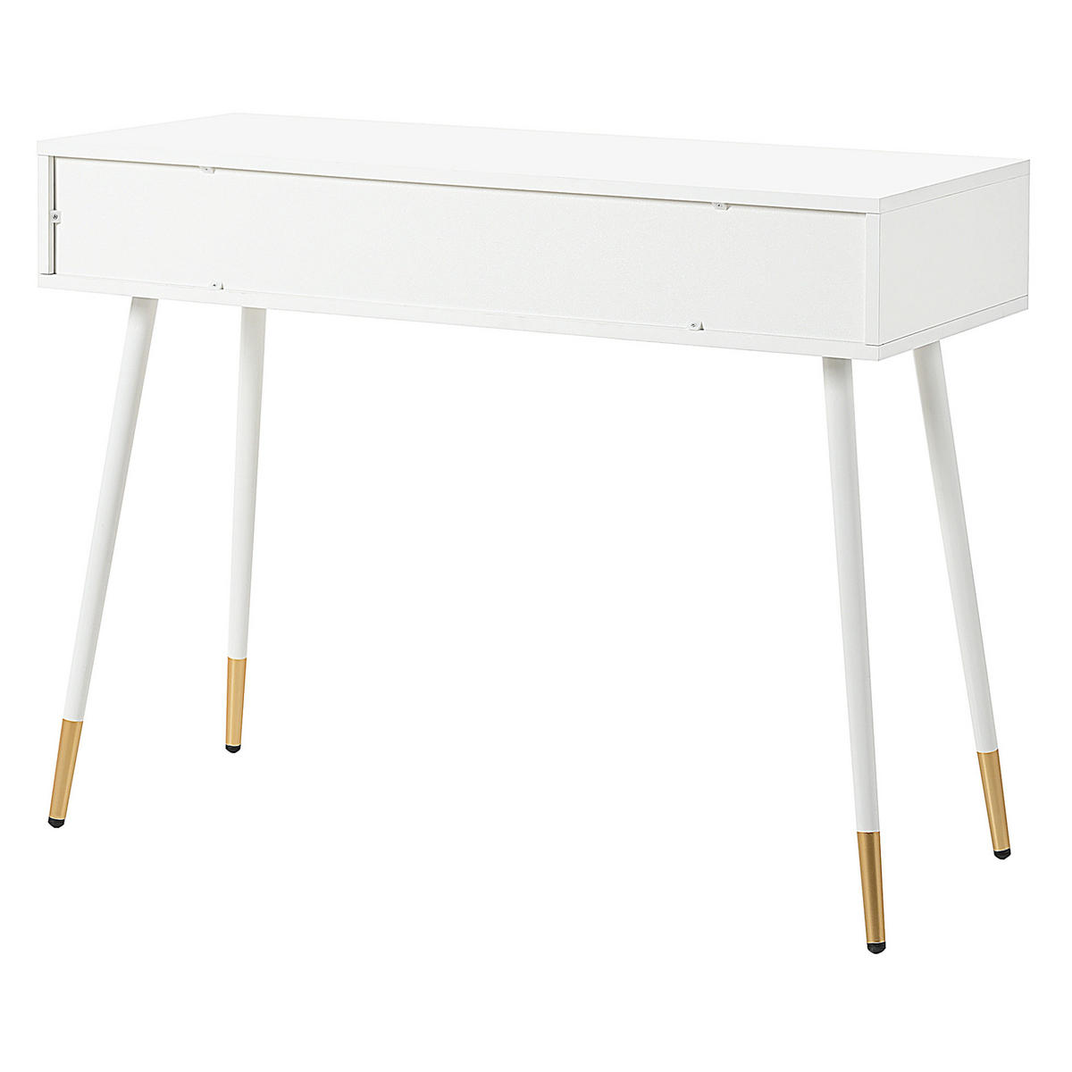 SCHMINKTISCH 100/40/76 cm Weiß mit 2 Schubladen und Metallfüßen - Weiß, Holzwerkstoff (100/40/76cm) - OKWISH