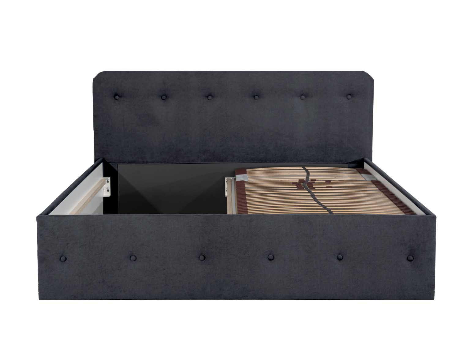 POLSTERBETT Luxi Anthrazit 160 x 200 x 40 cm Stauraum ohne hydraulische Funktion Mit hochwertiger Matratze H2 (bis 100 kg) und Lattenrost - Anthrazit, Holz (160/200cm) - Halmon Schlafkomfort Betten 