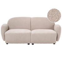 3-SITZER-SOFA Bouclé Beige Jule - Beige/Schwarz, Textil (183/77/82cm) - Beliani