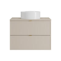 EINZELWASCHTISCH - 80 cm x 45 cm - Holz, Platte - Beige - ONDIL - Beige, Holz (80/60/45cm) - Vente-Unique