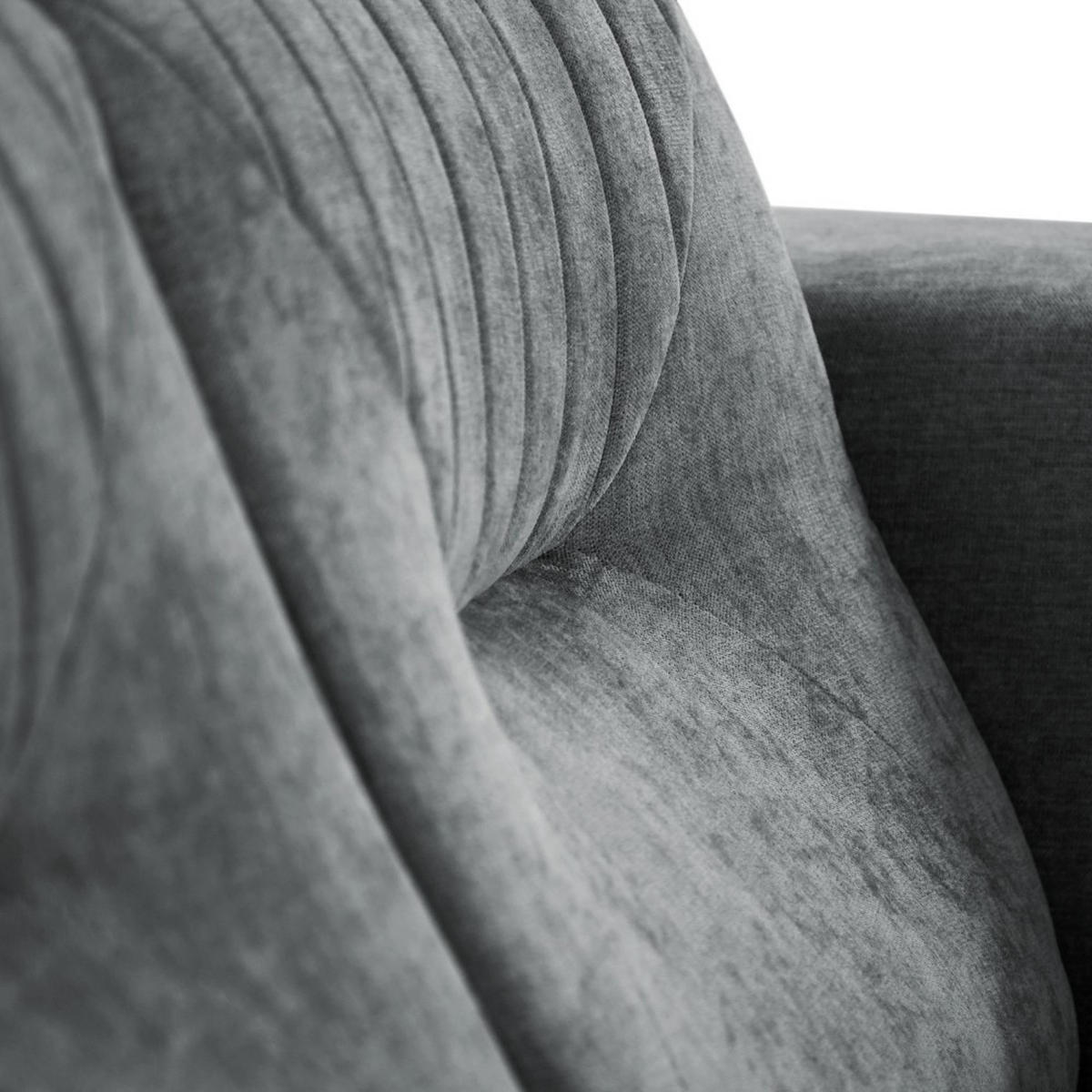 SOFA Venezia 2-Sitzer mit Metallbeinen, dunkelgrau, 233 cm - Dunkelgrau/Schwarz, Holzwerkstoff/Metall (172/85/94cm) - Beautysofa