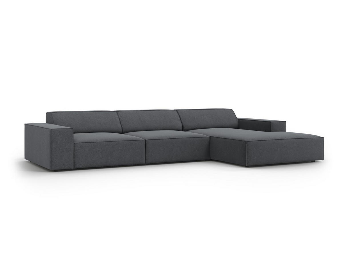 ECKSOFA rechts Jodie aus strukturiertem Stoff dunkelgrau 4 Sitzplätze - Dunkelgrau, Textil (166/284cm) - Micadoni