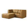 ECKSOFA Links Kunstleder Braun - Cognac/Schwarz, Holzwerkstoff/Kunststoff (191/175cm) - Makamii