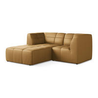 ECKSOFA Links Kunstleder Braun - Cognac/Schwarz, Holzwerkstoff/Kunststoff (191/175cm) - Makamii