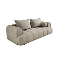 SOFA COCO SCHLAFSOFA mit Bettfunktion, CLOUD Stoffbezug, 2-Sitzer, freistehend, Größe: 250x105x90 cm, Beige - Beige, Holz/Textil (250/90/105cm) - DomoHome