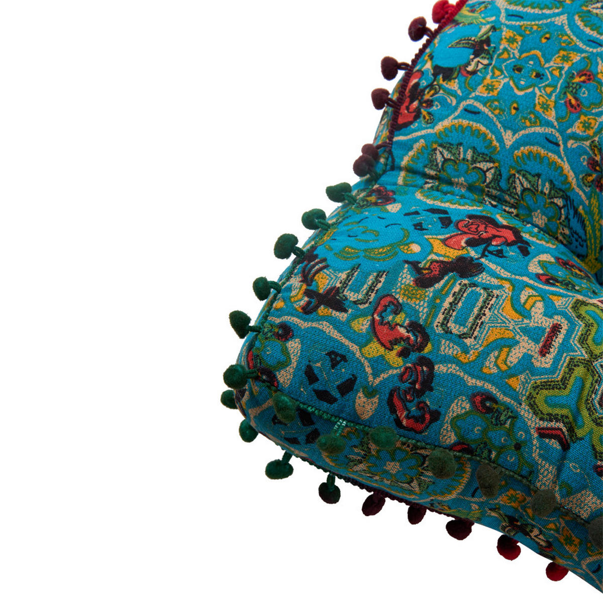 SITZKISSEN in Marokkanischer Stil Quadratisch aus Leinen-Baumwollstoff in blau Bequem & dekorativ 42 x 42 x 7 cm - Blau, Textil (42/42/7cm) - Livingandhome