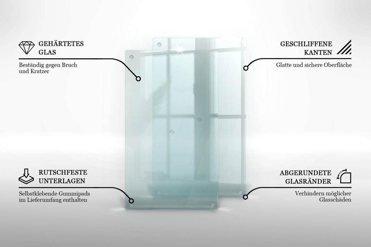 GLASPLATTE 2x 30x52cm Transparent - Transparent, Glas (30/52/0.4cm) - Wallfluent