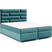 BOXBETT Trinity K-5 Bonellfederkern inkl. Topper - Hellblau, Holz/Holzwerkstoff (140/200cm) - Best For Home