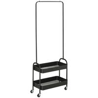 KLEIDERSTÄNDER auf Rollen, Garderobenständer mit Kleiderstange, Schwarz - Schwarz, Metall (56.5/152.5/31.5cm) - HOMCOM