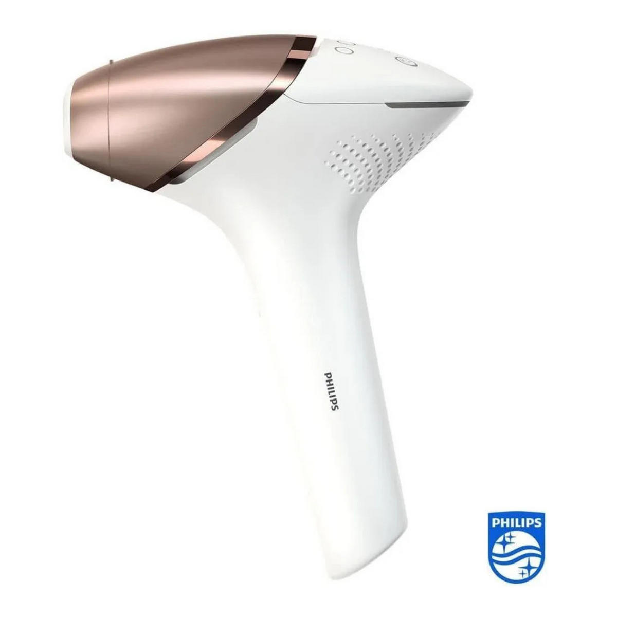 HAARENTFERNER IPL Gerät Weiß, 450000 Lichtimpulse, 3 Aufsätze, Körperpflege, Gesichtspflege, Intimbereich, Akku, Langzeit Haarreduktion, Beauty Gerät - Goldfarben/Weiß, Kunststoff (7/13/20cm) - Philips