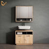 BADMÖBEL-SET Temo Artisan-Eiche 2 Teile - Anthrazit/Eiche Artisan, Holzwerkstoff (80/64/40cm) - Livinity®