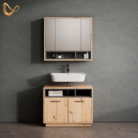 BADMÖBEL-SET Temo Artisan-Eiche 2 Teile - Anthrazit/Eiche Artisan, Holzwerkstoff (80/64/40cm) - Livinity®