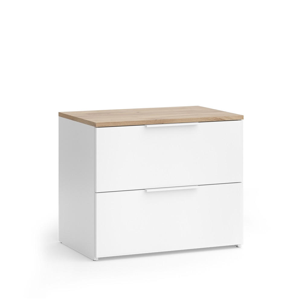 KOMMODE Wido Weiß/Sonoma 60 x 50 cm mit Tür - Weiß/Sonoma Eiche, Holzwerkstoff (60/50/40cm) - Vicco