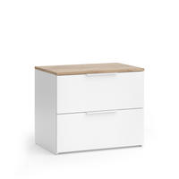 KOMMODE Wido Weiß/Sonoma 60 x 50 cm mit Tür - Weiß/Sonoma Eiche, Holzwerkstoff (60/50/40cm) - Vicco