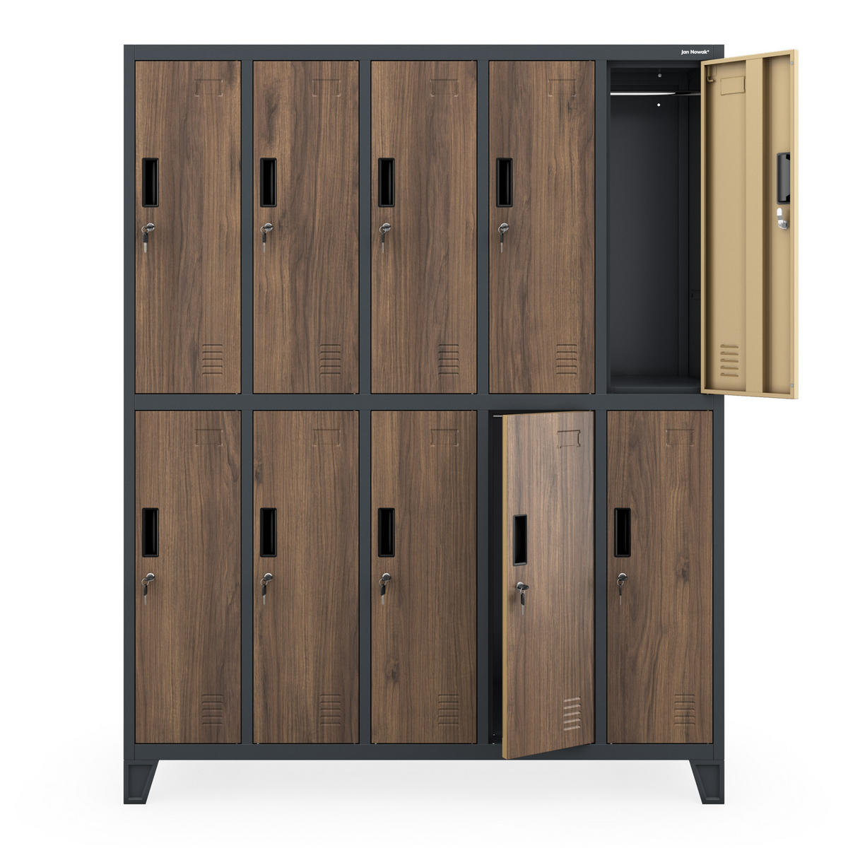 SCHLIESSFACHSCHRANK Bartek - Braun, Metall (136/172/45cm) - Jan Nowak