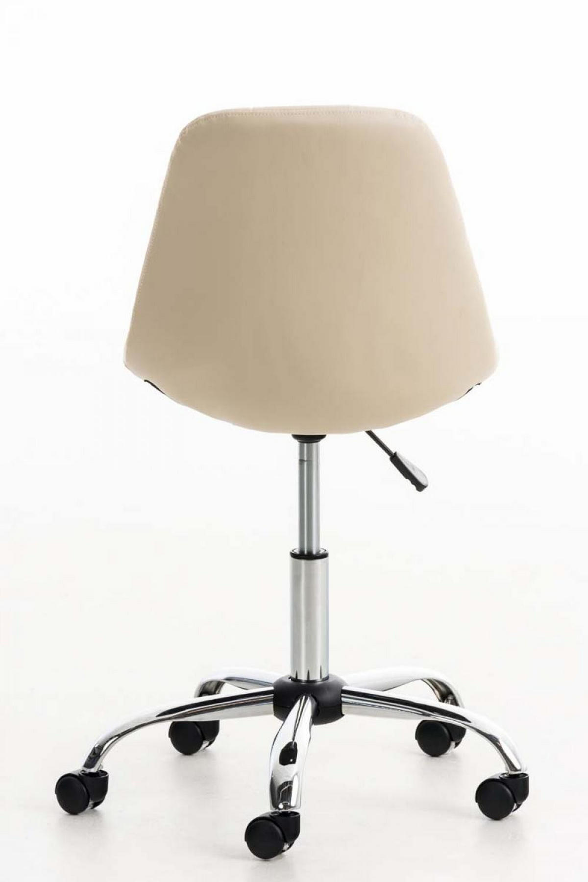 DREHSTUHL Lederlook creme - Chromfarben/Creme, Textil/Metall (55/79/55cm) - CLP