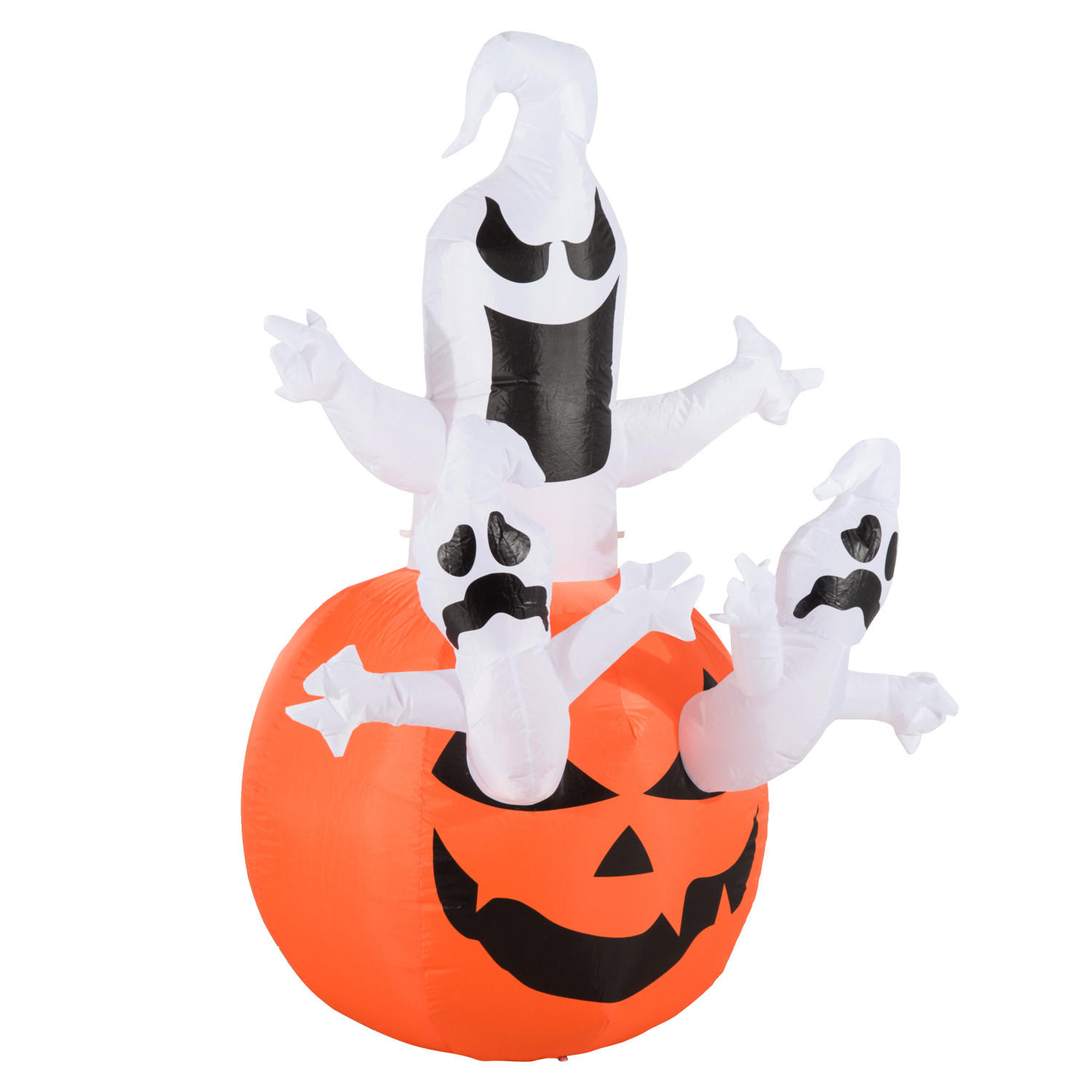 HALLOWEEN AUFBLASBARER KÜRBIS, Mehrfarbig, Polyester - Multicolor, Kunststoff (120/180/120cm) - HOMCOM