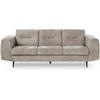 SOFA Venezia 3-Sitzer mit Metallbeinen, beige, 233 cm - Beige/Schwarz, Holzwerkstoff/Metall (223/85/94cm) - Beautysofa