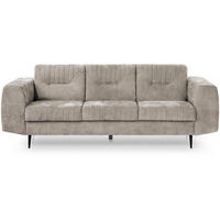 SOFA Venezia 3-Sitzer mit Metallbeinen, beige, 233 cm - Beige/Schwarz, Holzwerkstoff/Metall (223/85/94cm) - Beautysofa