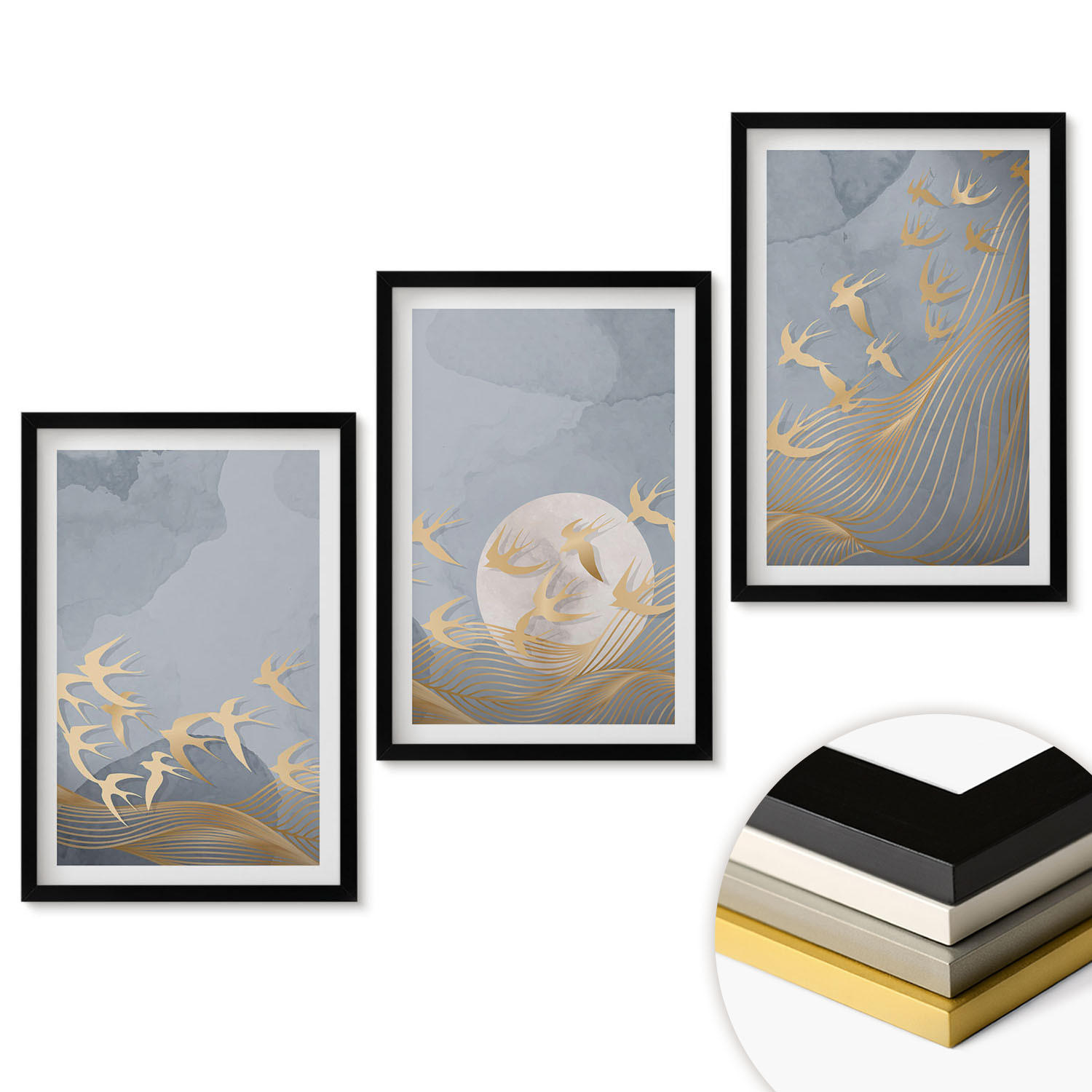 ArtPrintCave Wandbilder Schwarz 40x60 cm
