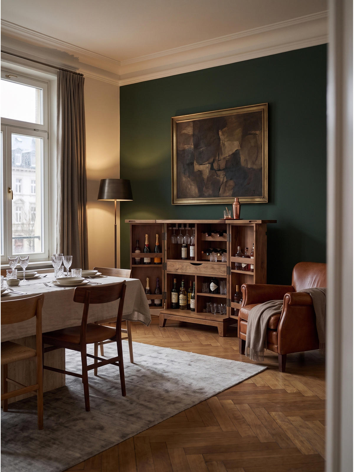 HAUSBAR SIRACUSA, Dunkles Massivholz, mit Ablagen, 65 x 50 x 90 cm - Dunkelbraun/Braun, Holz (65/90/50cm) - KADIMA DESIGN