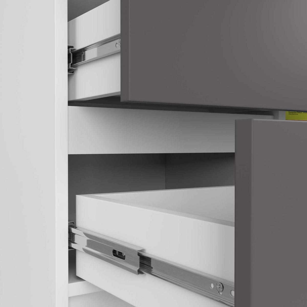 KOMMODE Jerry, Weiß-Grau, 35x80x77 cm - Weiß/Grau, Holz (80/77/35cm) - Milordbikes