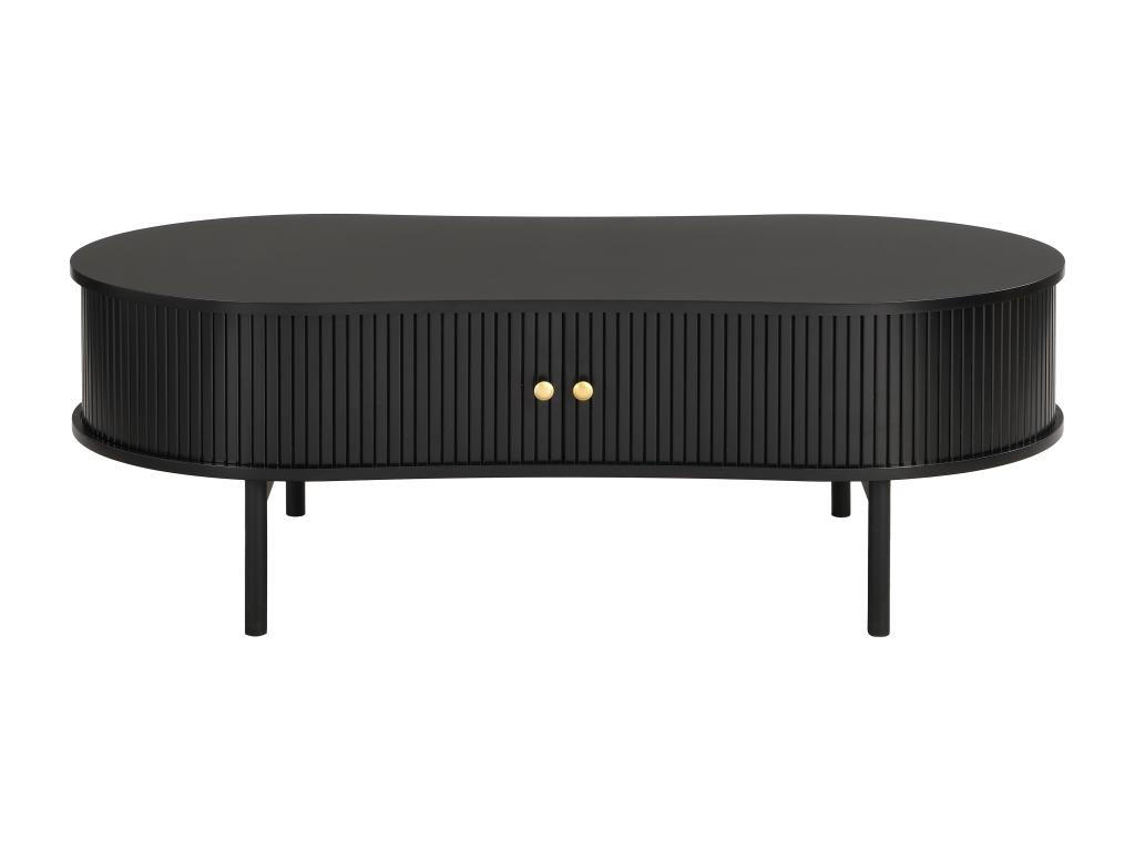 COUCHTISCH mit 2 Schiebetüren - MDF - Schwarz - SEVATO - Schwarz, Holz (120/60/40cm) - Vente-Unique